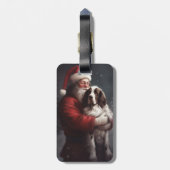 Étiquette À Bagage Noël festif Springer Spaniel Santa Claus (Dos Vertical)