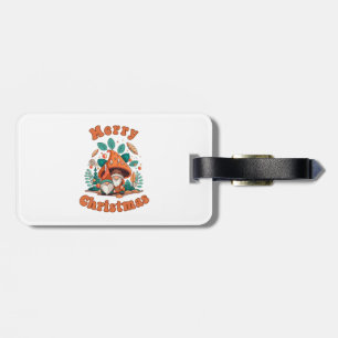 Étiquette À Bagage Noël Gnome Rétro