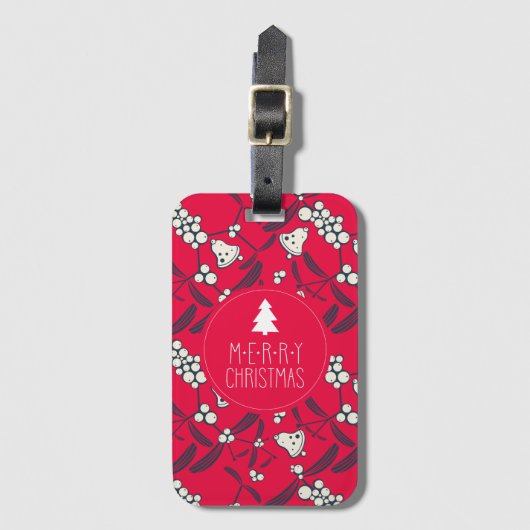 Étiquette À Bagage Noël Jingle Bells Joyeuse Salutations Collection (Devant Vertical)