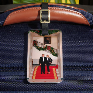 Étiquette À Bagage Noël : le président Donald Trump et Melania descen