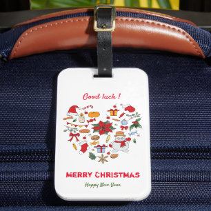 Étiquette À Bagage Noël minimaliste et Nouvel An heureux mignon