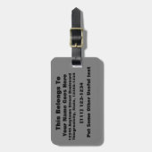 Étiquette À Bagage noir 8 x conception 11 votre propre produit (Devant Vertical)