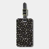 Étiquette À Bagage noir, argent, brillant, brillant, étoile, couleur, (Devant Vertical)