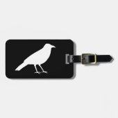 Étiquette À Bagage Noir avec une corneille blanche (Devant horizontal)