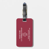 Étiquette À Bagage Noir, blanc et rayé rouge de farceur personnalisés (Dos Vertical)