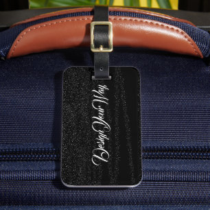 Étiquette À Bagage noir blanc moderne monogrammed personnalisé