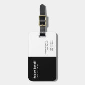 Étiquette À Bagage Noir Blanc Plain Moderne Consultant (Devant Vertical)