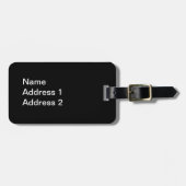 Étiquette À Bagage Noir Blanc Tuxedo Chat Fleurs de marguerite Rouge (Devant horizontal)