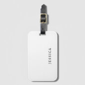 Étiquette À Bagage Noir blanc unique Classic Nom professionnel (Devant Vertical)