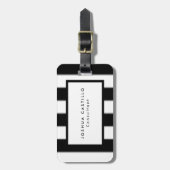 Étiquette À Bagage Noir clair rayé professionnel (Devant Vertical)