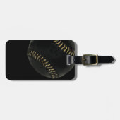 Étiquette À Bagage Noir de baseball (Devant horizontal)