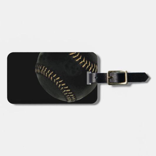 Étiquette À Bagage Noir de baseball (Devant horizontal)