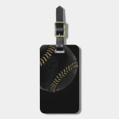 Étiquette À Bagage Noir de baseball (Devant Vertical)
