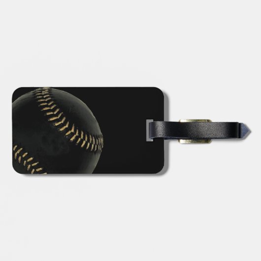Étiquette À Bagage Noir de baseball (Dos horizontal)