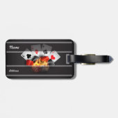 Étiquette À Bagage Noir de casino de tisonnier de flamme (Dos horizontal)