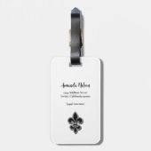 Étiquette À Bagage Noir et blanc (Dos Vertical)