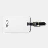 Étiquette À Bagage Noir et blanc Monogramme moderne Nom Simple (Devant horizontal)