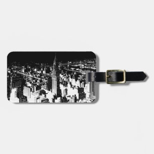 Étiquette À Bagage Noir et blanc New York