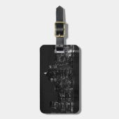 Étiquette À Bagage Noir et blanc New York City (Devant Vertical)