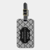 Étiquette À Bagage Noir et blanc personnalisé par motif d'échelle de (Devant Vertical)