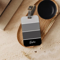 Noir et gris | Ombre Stripes avec script