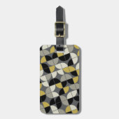 Étiquette À Bagage Noir et or - Motif MCM (Devant Vertical)