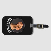 Étiquette À Bagage Noir Faites votre propre photo ou image personnali (Devant Horizontal)