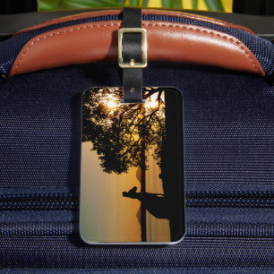 Étiquette À Bagage Noir & Gold Sunset Silhouette Kangaroo Australie