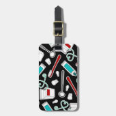 Étiquette À Bagage Noir mignon d'impression de dentiste/hygiéniste (Devant Vertical)