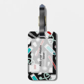 Étiquette À Bagage Noir mignon d'impression de dentiste/hygiéniste (Dos Vertical)