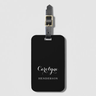 Étiquette À Bagage Noir minimaliste moderne