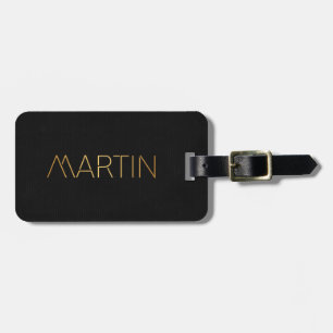 Étiquette À Bagage Noir personnalisé d'or de Martin de police de