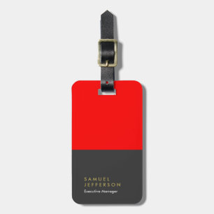Étiquette À Bagage Noir vertical rouge professionnel moderne