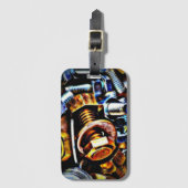 Étiquette À Bagage Noix et boulons Pop Art (Devant Vertical)