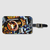 Étiquette À Bagage Noix et boulons Pop Art (Devant Horizontal)