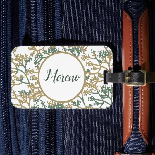 Étiquette À Bagage Nom Brush Beige Foliage (Insitu Rectoal 4)