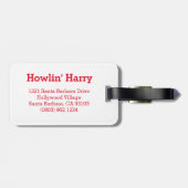 Étiquette À Bagage Nom de chien adresse noël étiquette de bagages (Dos horizontal)