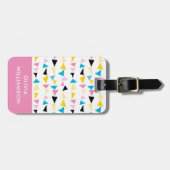 Étiquette À Bagage Nom de confetti géométrique moderne (Devant horizontal)
