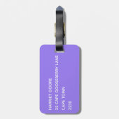 Étiquette À Bagage nom de couleur Jacaranda violet (Dos Vertical)