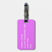 Étiquette À Bagage Nom de couleur pourpre cosmos (Dos Vertical)
