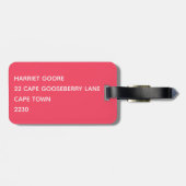 Étiquette À Bagage Nom de couleur rose Flamant rose (Dos horizontal)