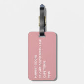 Étiquette À Bagage Nom de couleur rose quartz rose (Dos Vertical)