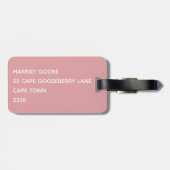Étiquette À Bagage Nom de couleur rose quartz rose (Dos horizontal)