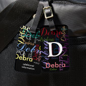 Étiquette À Bagage nom de couleur typographie monogramme