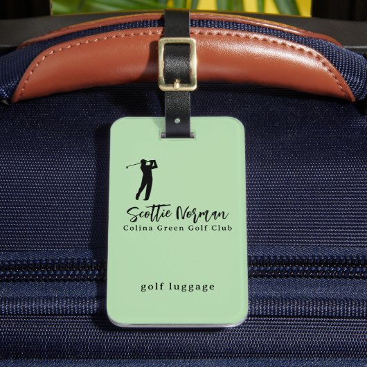 Étiquette À Bagage Nom de golfeur personnalisé vert golf (Insitu Rectoal 2)