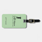 Étiquette À Bagage Nom de golfeur personnalisé vert golf (Devant horizontal)