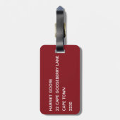 Étiquette À Bagage Nom de la couleur rouge de la grenade (Dos Vertical)