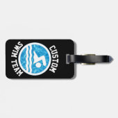 Étiquette À Bagage Nom de l'équipe de natation personnalisée ou autre (Dos horizontal)