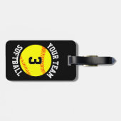 Étiquette À Bagage Nom de l'équipe de softball Fastpitch personnalisé (Dos horizontal)