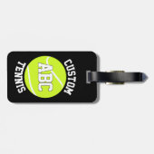 Étiquette À Bagage Nom de l'équipe de tennis personnalisée et initial (Dos horizontal)